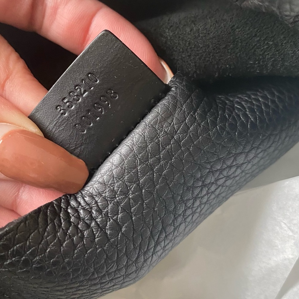 Gucci Black Leather Drawstring Backpack - image 6